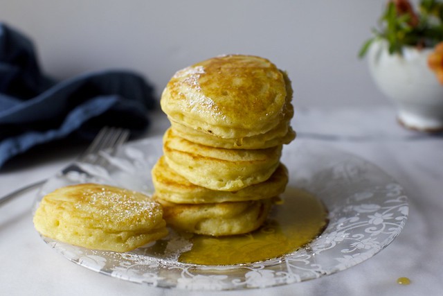 tall fluffy buttermilk pancakes