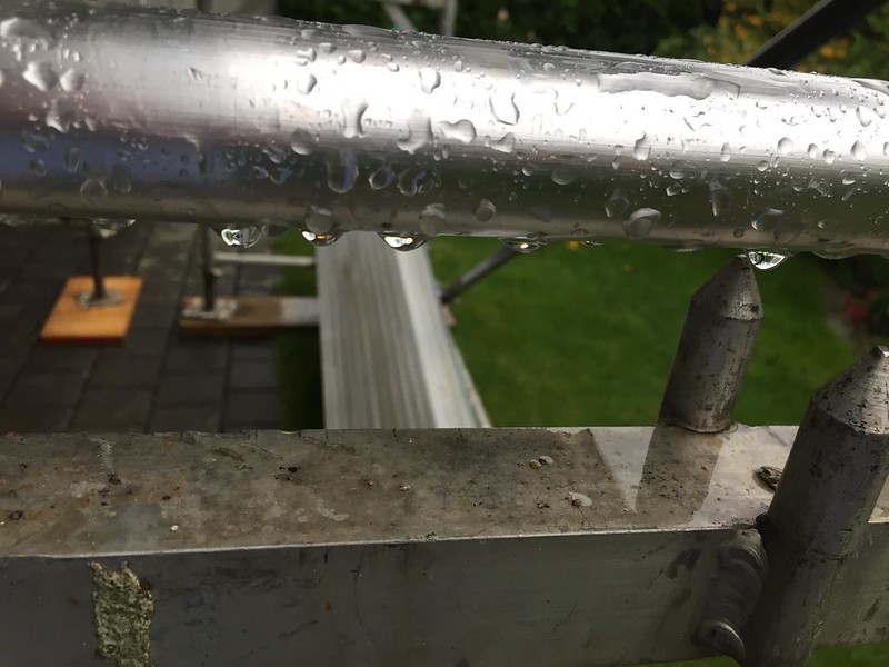 Rain on the scaffolding