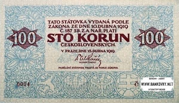 100 Kč 1919 Mucha