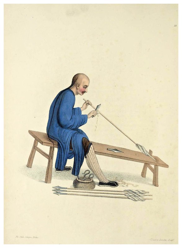 007- Fabricante de flechas-The costume of China…1800- Ilustrado por Pu-Qua