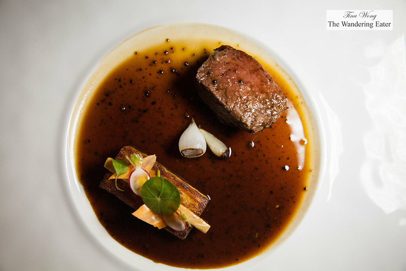Matured tenderloin Irish beef “à la ficelle”, foie gras, black truffle sauce