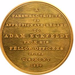 1839 Eckfeldt retirement medal reverse