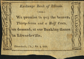 1820 Exchange Bank of Illinois 37-1-2 Cents