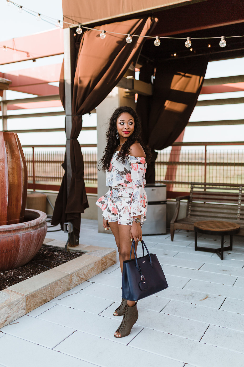 how to style a floral romper, candace hampton