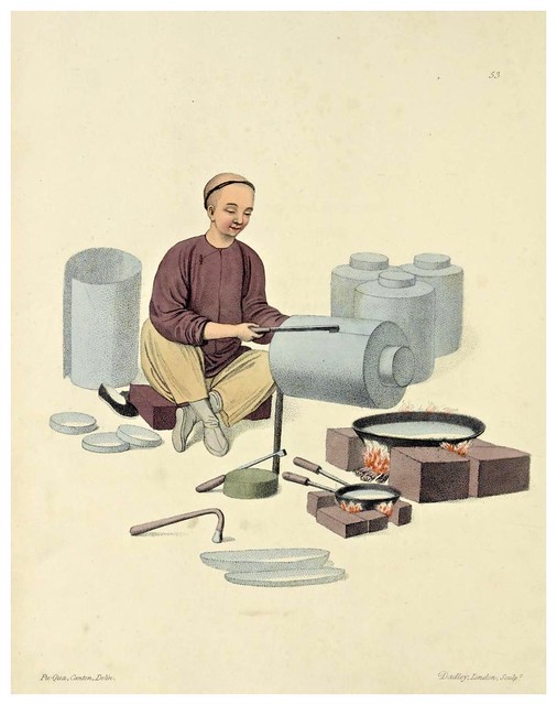 014- Fabricante de barriles para el te-The costume of China…1800- Ilustrado por Pu-Qua
