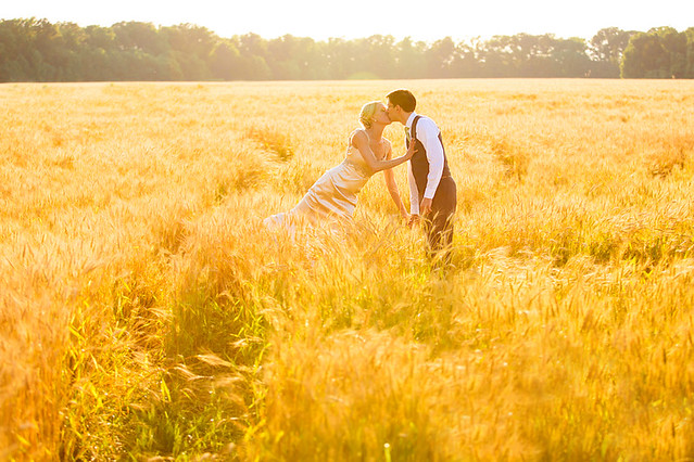 Wheat fields made a perfect photo op at Belle Isle State Park Virginia - photo credit required Chip Litherland from Eleven Weddings Photography