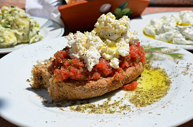 local dishes, Dakos, Elia Inn, Crete, Greece