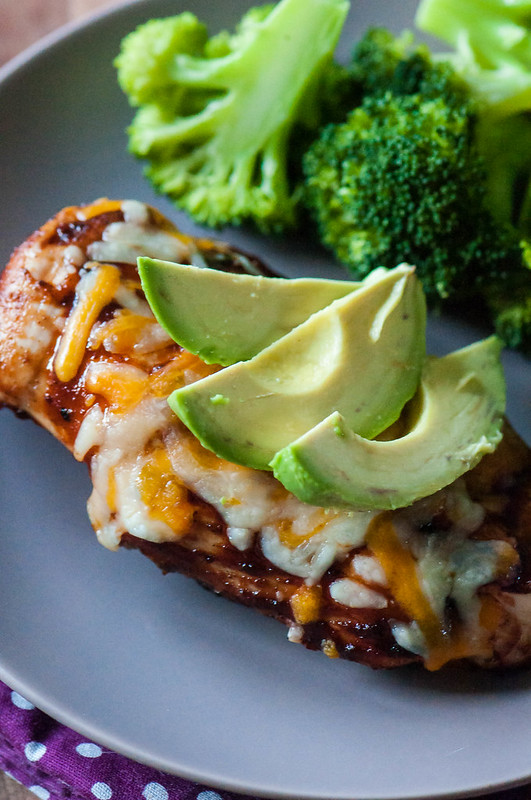 ple barbecue chicken topped with melted cheddar cheese and avocado slices makes for a delicious and simple dinner. Fire up the grill and get this Avocado BBQ Chicken Cheddar Melt on the table in less than 30 minutes.