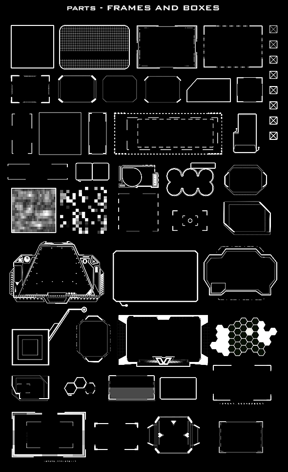 AE模板-350+高科技三维全息投影HUD科幻电影游戏UI元素 HUD Hyper Pack 350
