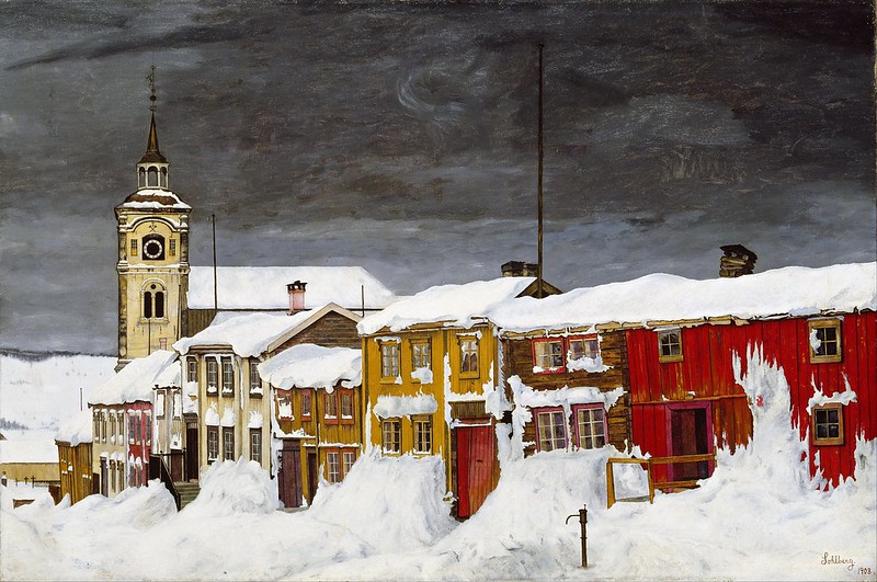 Harald Sohlberg - Street in Røros in Winter (1903)