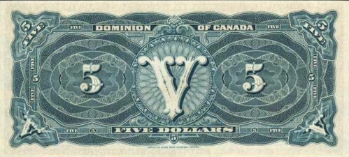 CANADA. Dominion of Canada. 5, 1912B back
