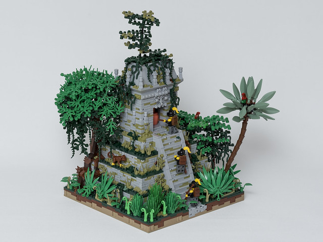 Temple maya et conquistadors