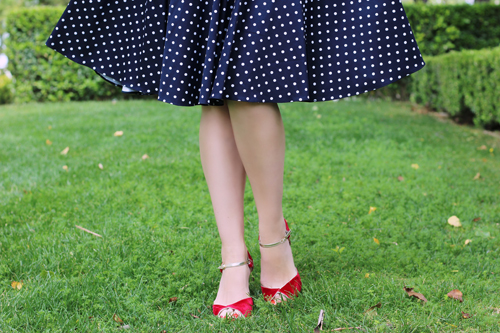 The Pretty Dress Company Hepburn Dress in Polka Dot