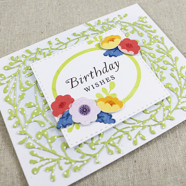 Floral Birthday Wishes Card Flat