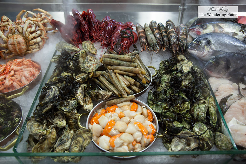 Fresh seafood of the day on display