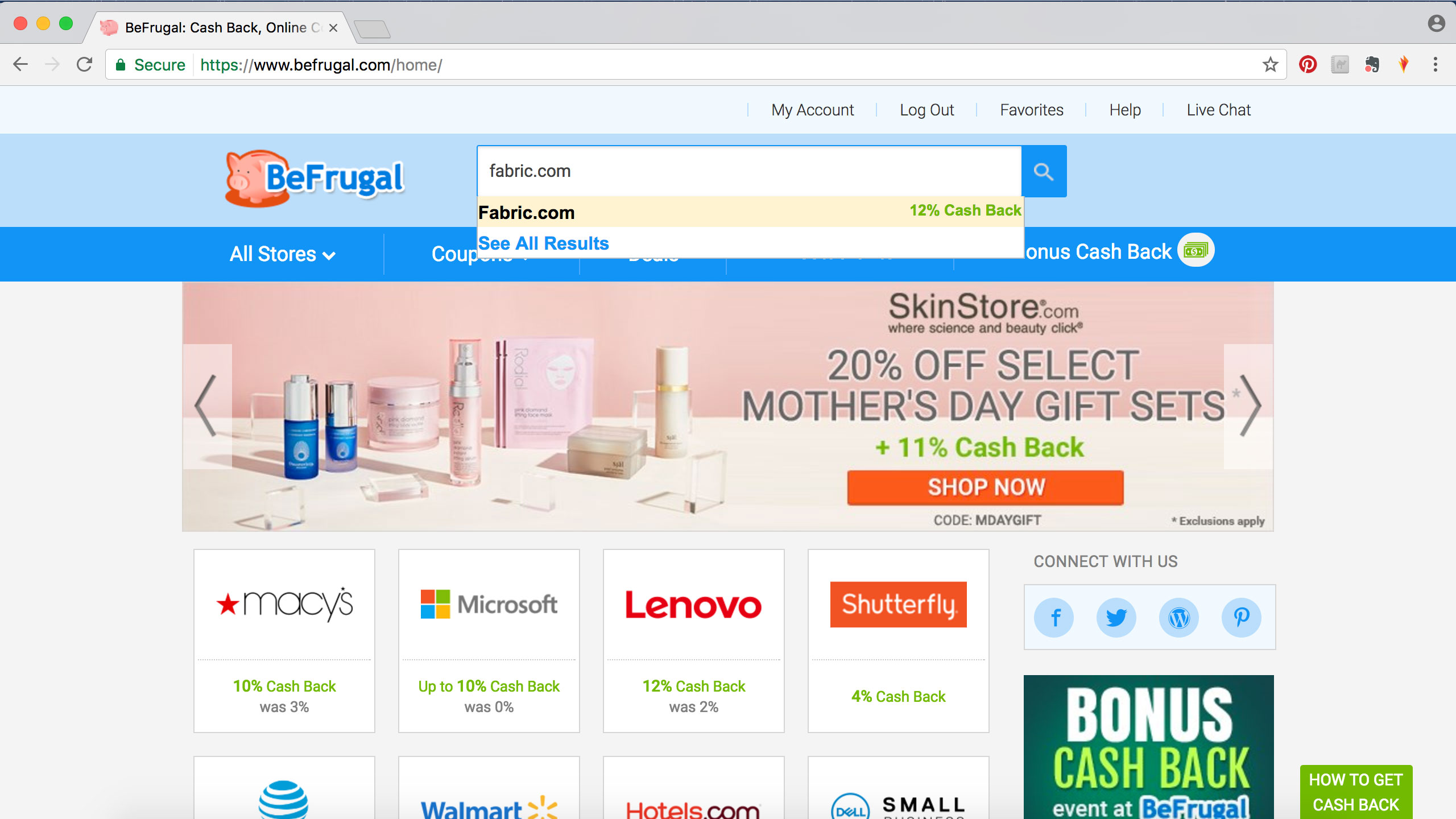 Be Frugal How to Get Cash Back Fabric Shopping Online