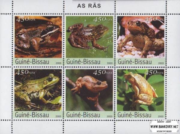 Známky Guinea Bissau 2003 Žaby, ne razítkovaný hárček