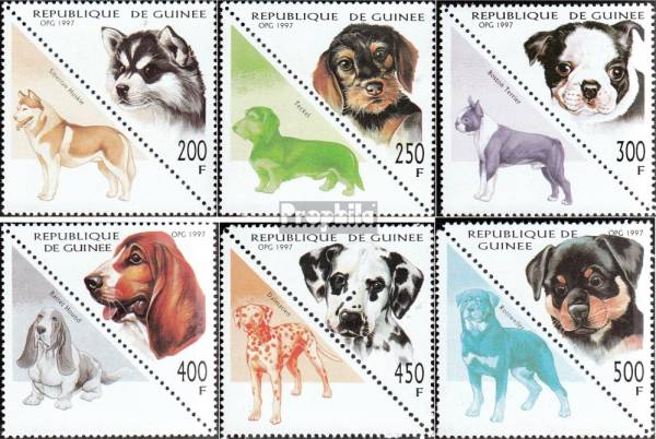 Známky Guinea 1997 Psy, nerazítkovaná séria