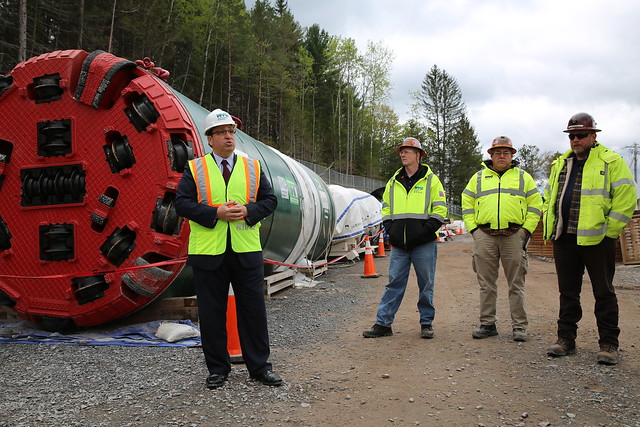 Micro-tunneling machine at Schoharie Reservoir