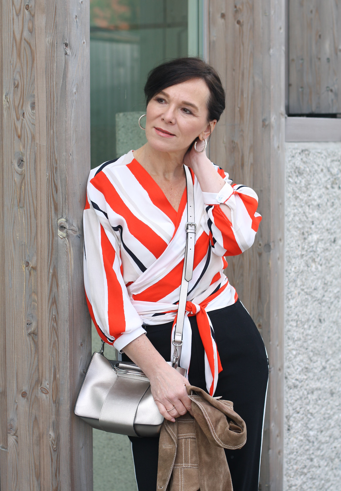 Zara Orange Striped Blouse