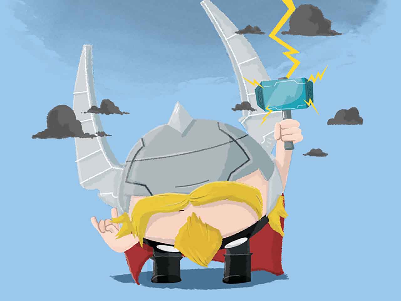 Artist Creates Chubby Superheroes & Villains From Marvel Universe #6: Chubby Thor