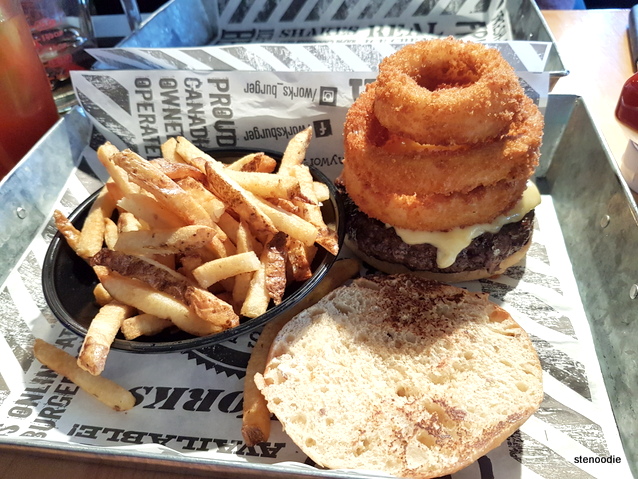 "Three Ring Binder" burger
