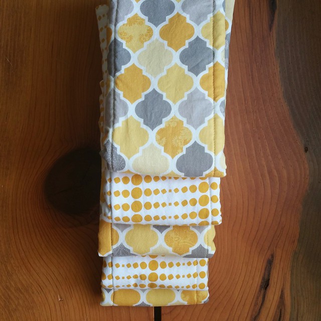 Yellow and Grey Cloth Diaper Burp Cloths | shirley shirley bo birley Blog