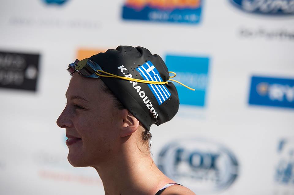 H Παγκόσμια Πρωταθλήτρια Κολύμβησης Ανοιχτής Θαλάσσης, Κέλλυ Αραούζου στο Santorini Experience: Photo by Vangelis Patsialos