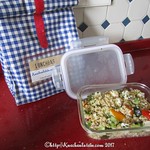 Quick couscous salad with peppers and feta