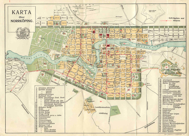 Johan Hulting - Map of Norrköping during the Industrial and art exhibition in Norrköping, Sweden, the summer 1906