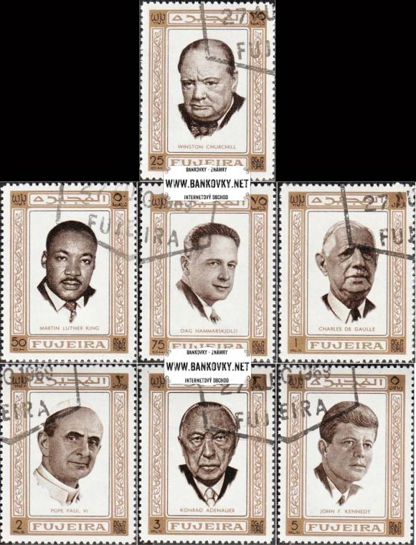 Známky Fujeira 1969 Svetové politické osobnosti, razítkovaná séria