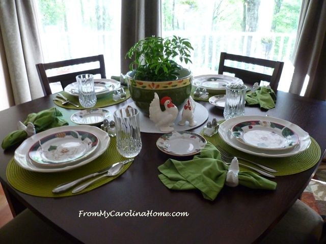 Spring Chicken Tablescape at From My Carolina Home