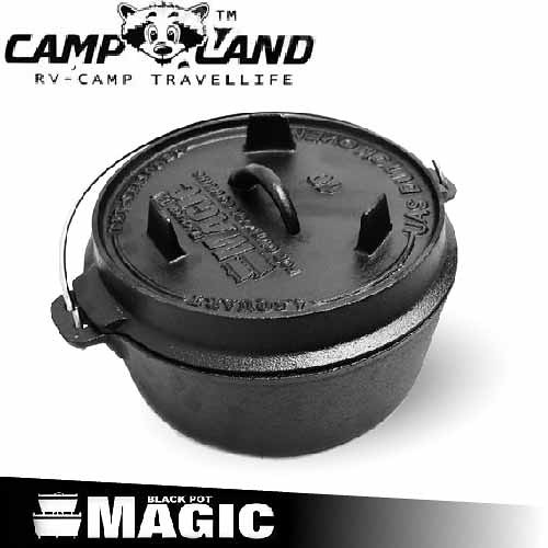 【CAMP LAND 12吋荷蘭鍋 (鍋蓋三立腳)】 RV-IRON509N/荷蘭鍋/鑄鐵鍋/平底鍋/煎鍋/烤盤★滿額送