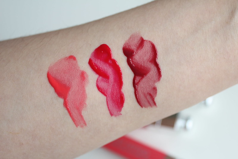 Dior Lip Addict Lip Tattoo review and swatches in 451 Natural Coral, 761 Natural Cherry and 771 Naturally Berry