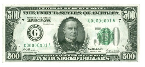 $500 Federal Reserve Note