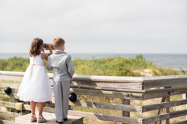 The salty air, ample sunshine and sand made a perfect wedding destination. First Landing State Park wedding photo courtesy of Caitlin Gerres Photography