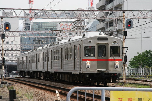 Tokyu 7700 series in Kamata.Sta, Ohta, Tokyo, Japan /May 1, 2017