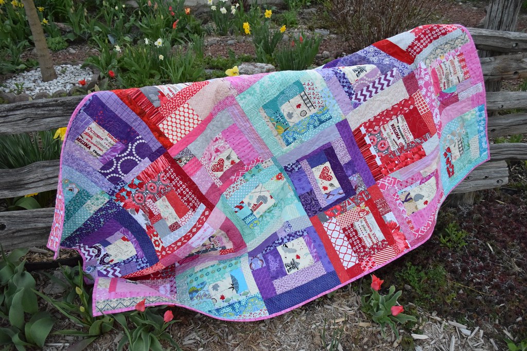 finished quilt draped
