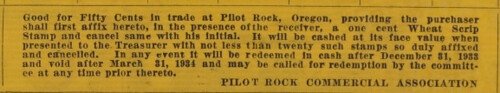 Pilot Rock wheat script 50c back text