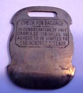 ROCHESTER AND PINE N.Y. RAILROAD BAGGAGE CHECK TAG back