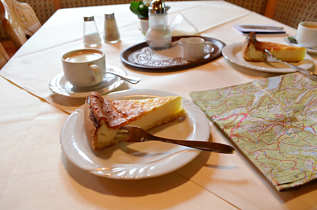 Kaffe un Kuchen withcheesecake, Ramsau, Bavaria