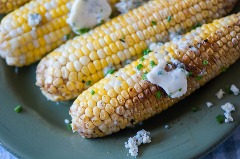 Grilled Corn with Gorgonzola Chive Butter