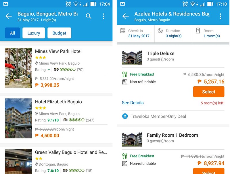 Hotel Discounts using Traveloka Booking App
