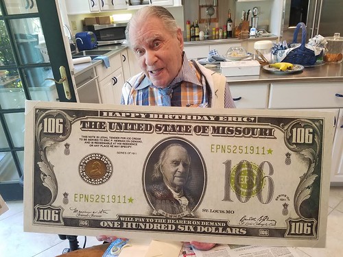 Eric Newman with $106 birthday note