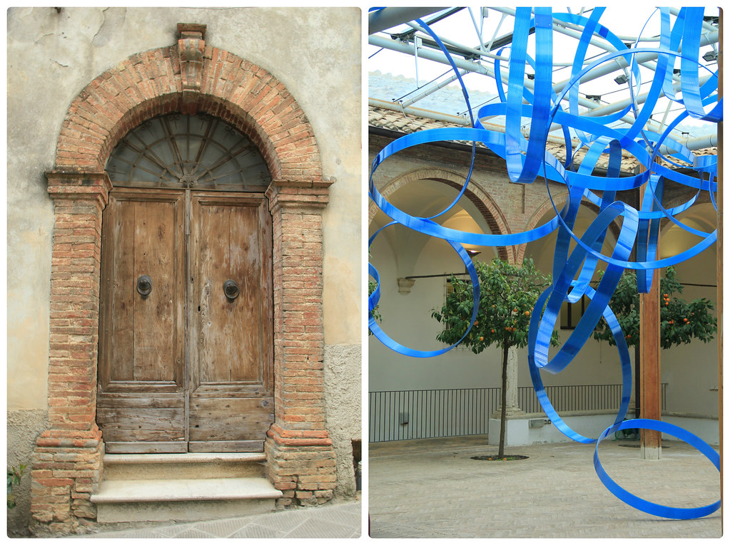 Doorways and artwork, Montalcino