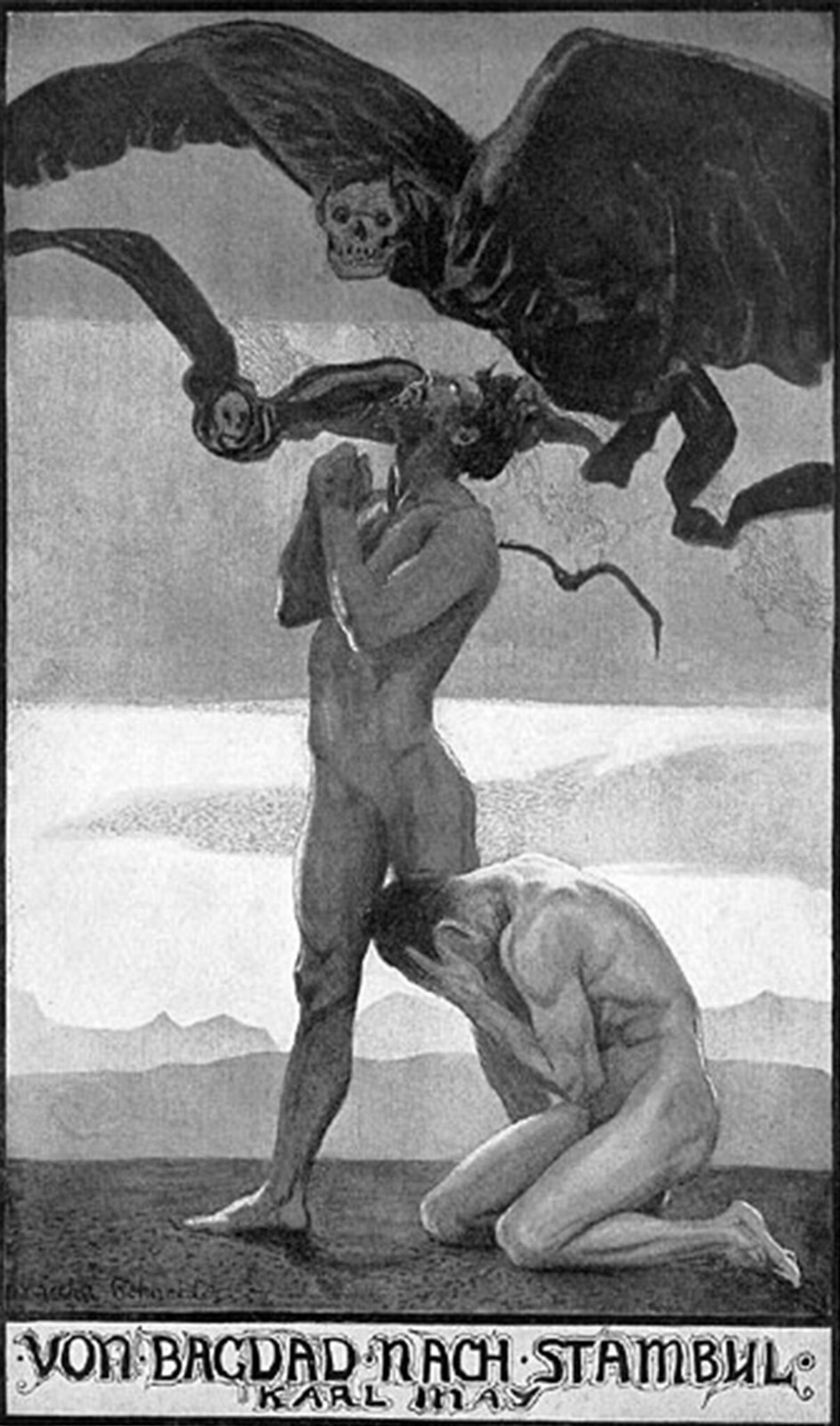 Sascha Schneider - Illustration for Karl May’s "Von Bagdad nach Stambul," 1904