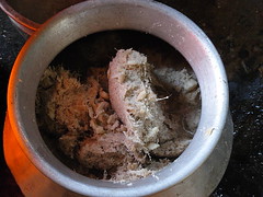 rinse and pound, rinse and pound the arrowroot