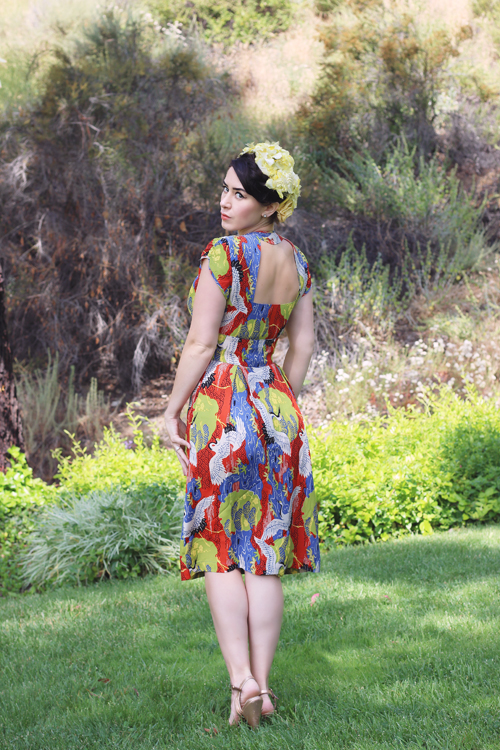 Trashy Diva Jayna Dress in Cranes Print Southern California Belle