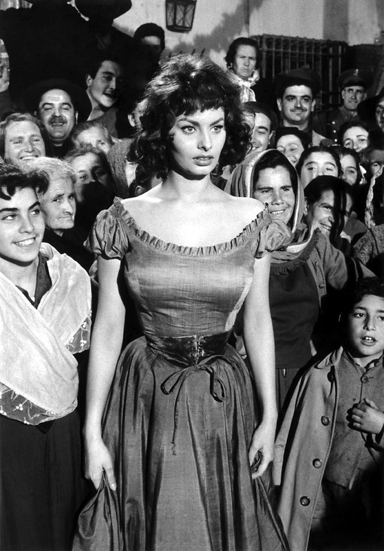 1957: Italian actress Sophia Loren in a flamenco dance scene from the film 'The Pride and the Passion', directed by Stanley Kramer for United Artists.