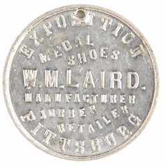 Laid Pittsburgh Exposition medal in aluminum reverse
